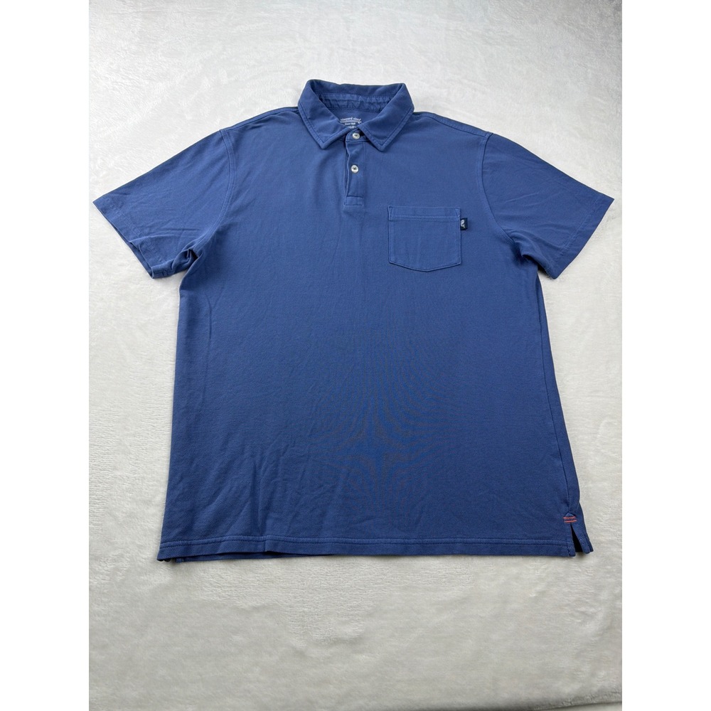 Vineyard Vines Edgartown Pique Polo Stretch Cotton Blue Mens Small